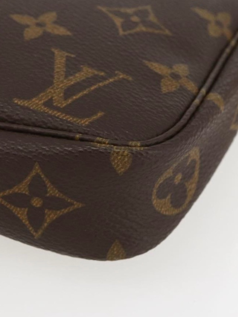 Louis Vuitton Monogram Pochette Shoulder Bag in Brown with Tan Strap - Picture 9 of 16